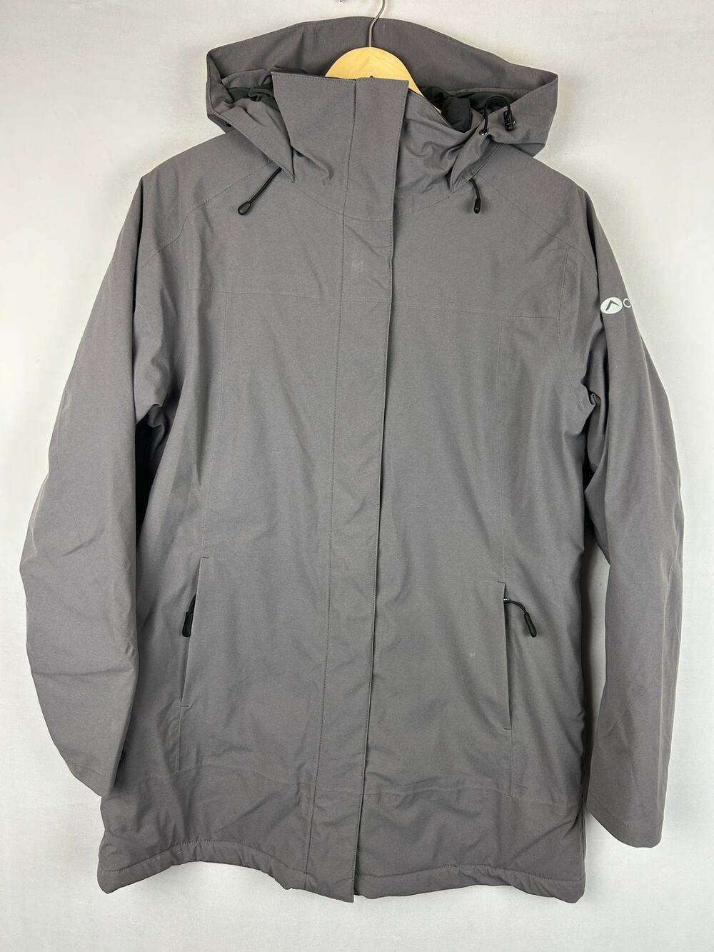 Oros Orion Parka Hooded Jacket Gray Solar Core Full Zip Women's Size L